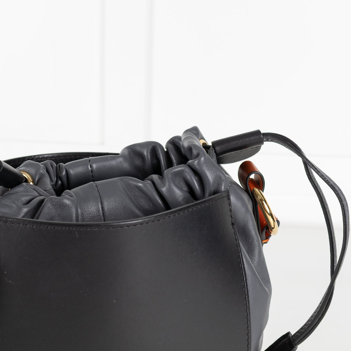Marni Gusset Leather Black, Grey & Orange  Bag - Image 13