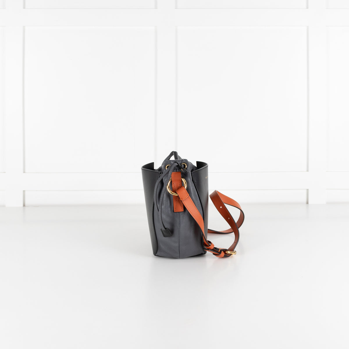 Marni Gusset Leather Black, Grey & Orange  Bag - Image 5
