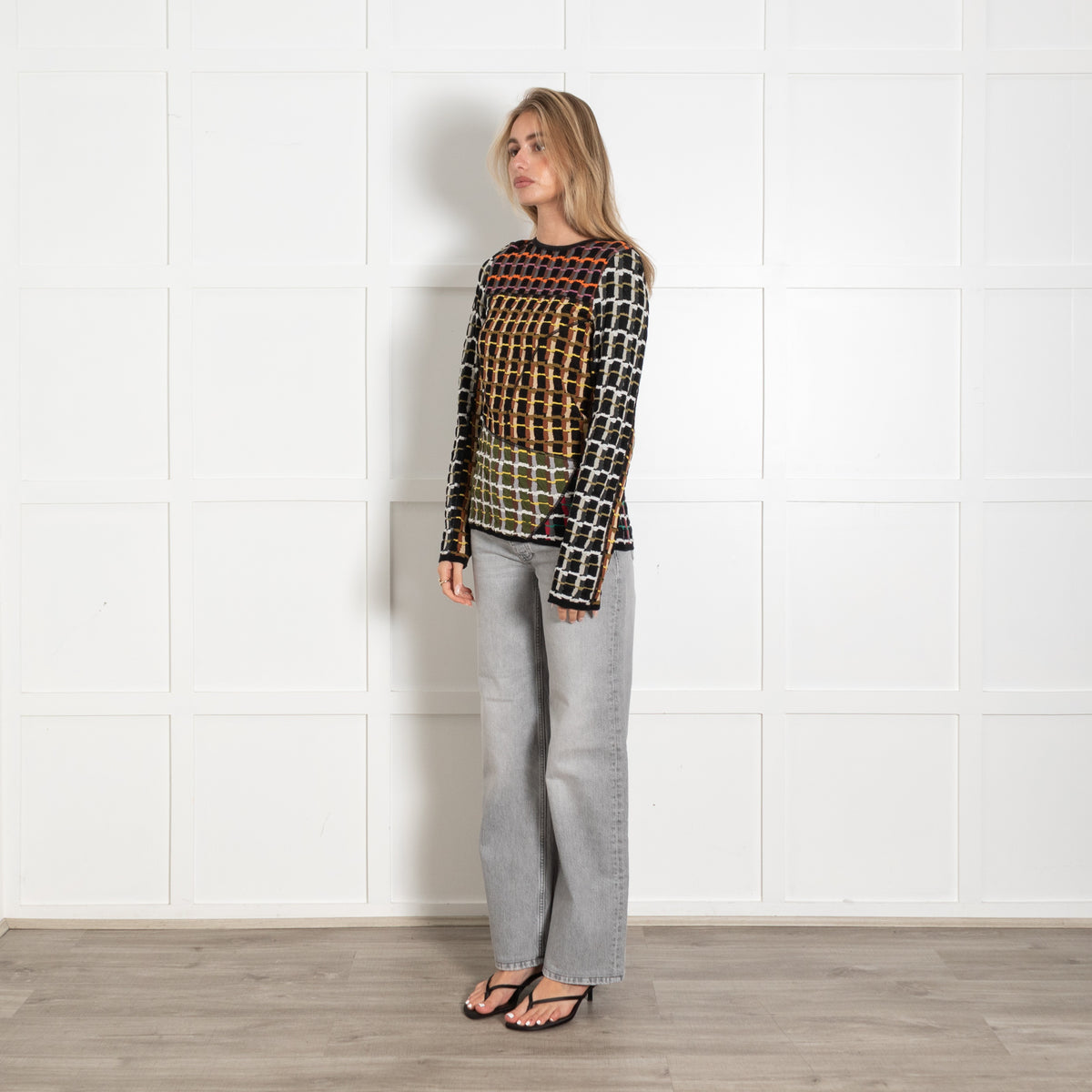 Marni Multicoloured Checked Jacquard-Knit Top - Image 3