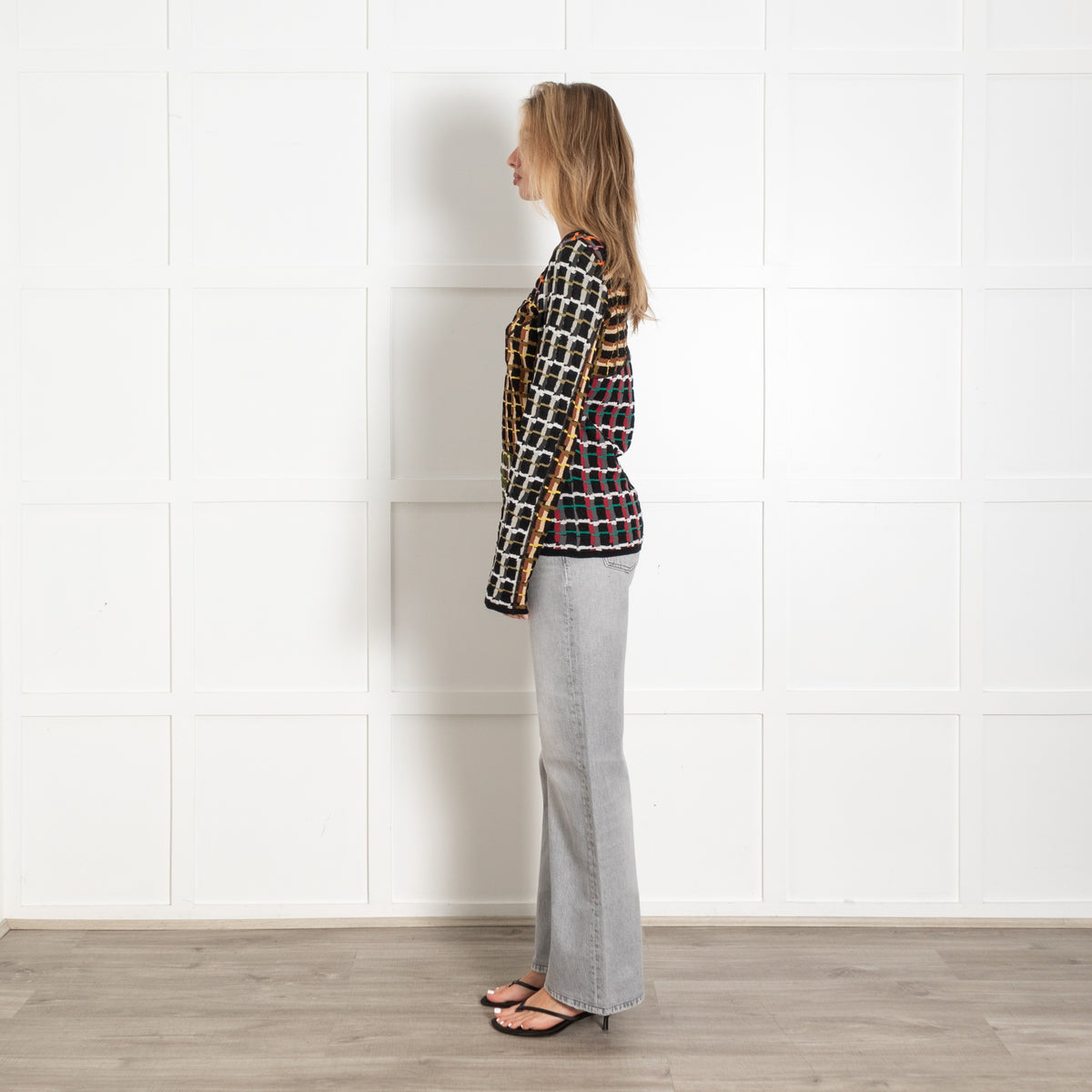 Marni Multicoloured Checked Jacquard-Knit Top - Image 4