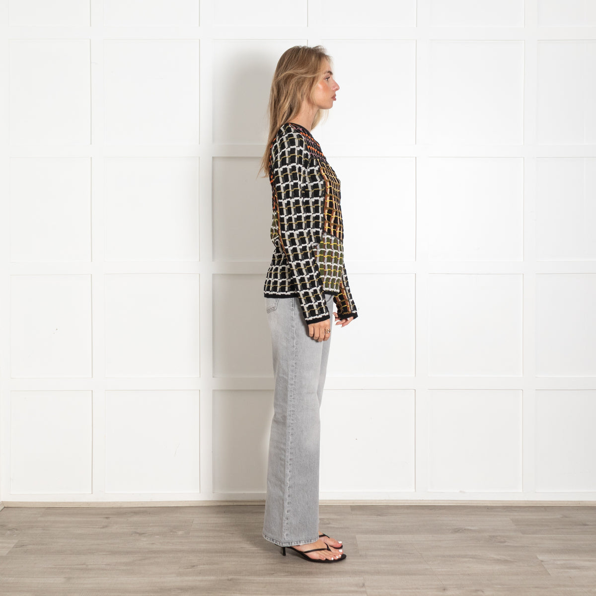 Marni Multicoloured Checked Jacquard-Knit Top - Image 6