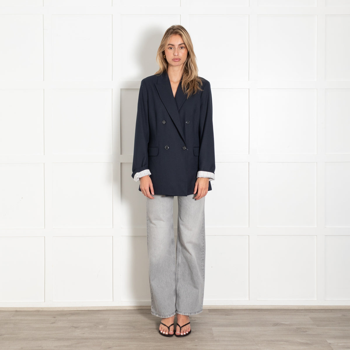 Navy Double-Breasted Blazer - Image 1