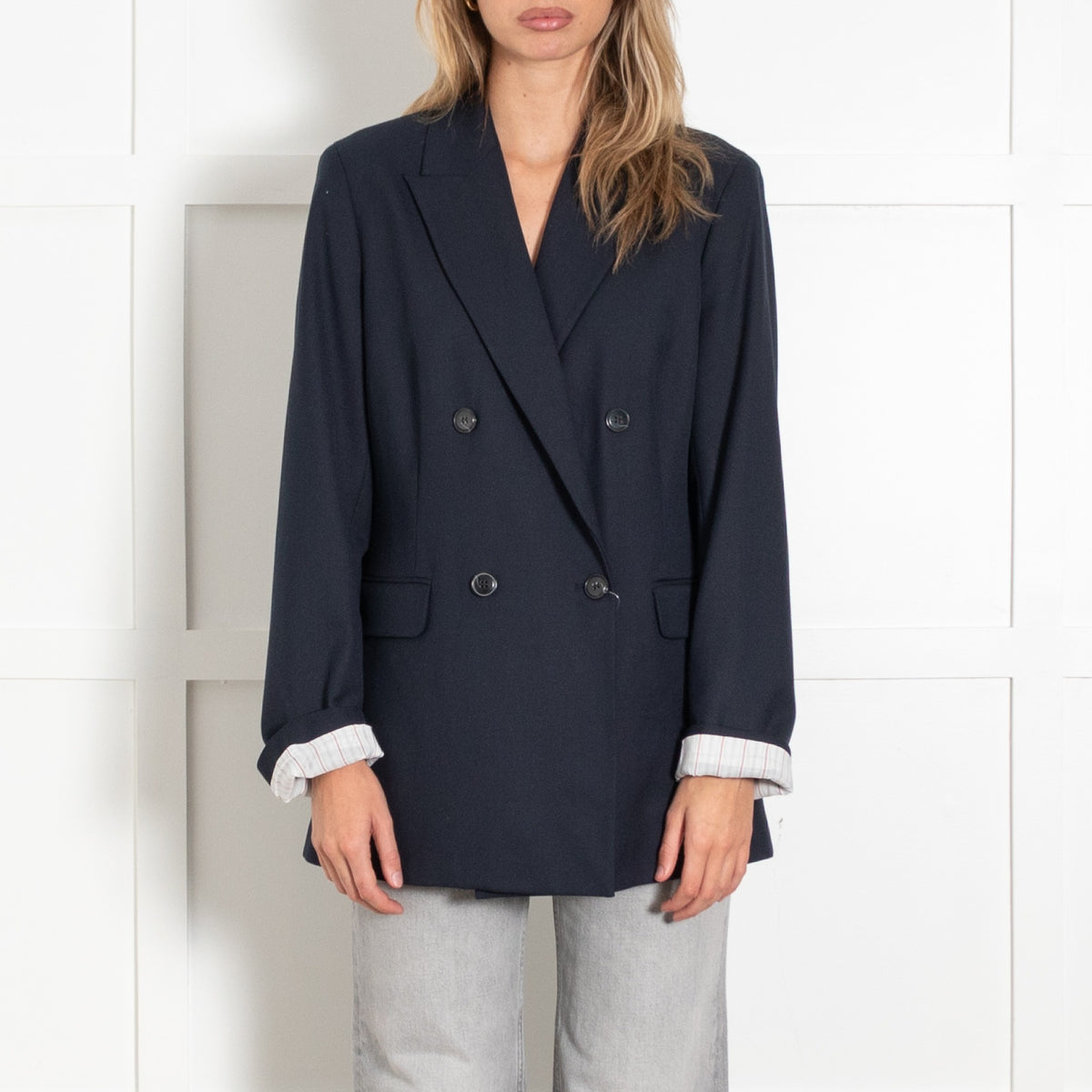 Navy Double-Breasted Blazer - Image 2
