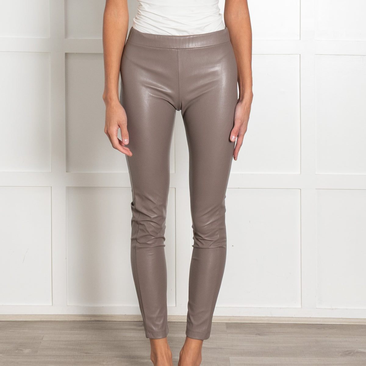 Max Mara Leisure Faux Leather Elasticated Waist Leggings - Image 2