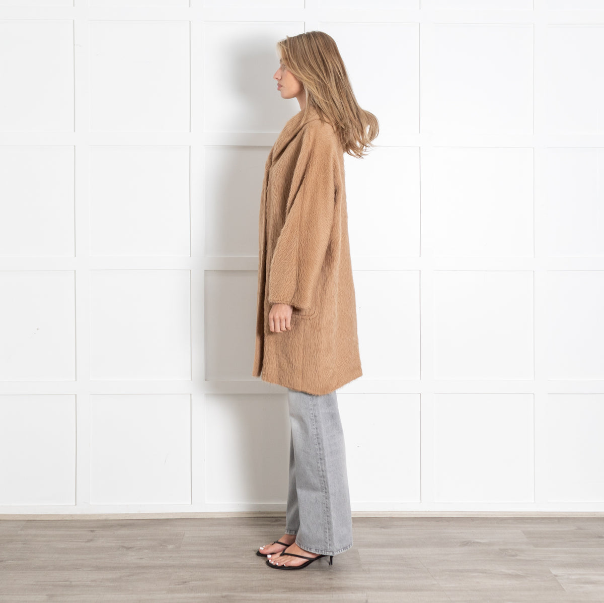 Max Mara Alpaca Silk Shaggy Hooded Coat - Image 4