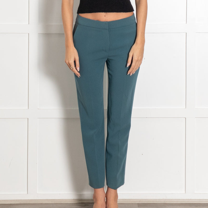 Max Mara Teal Slim Tapered Tailored Trousers - Image 2