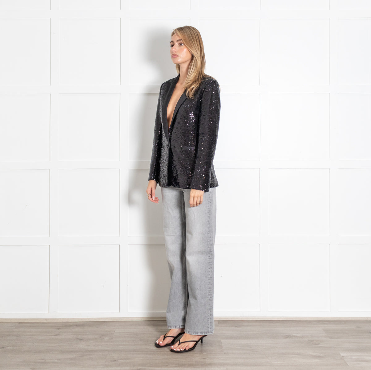 ME+EM Black Sequin Blazer - Image 3