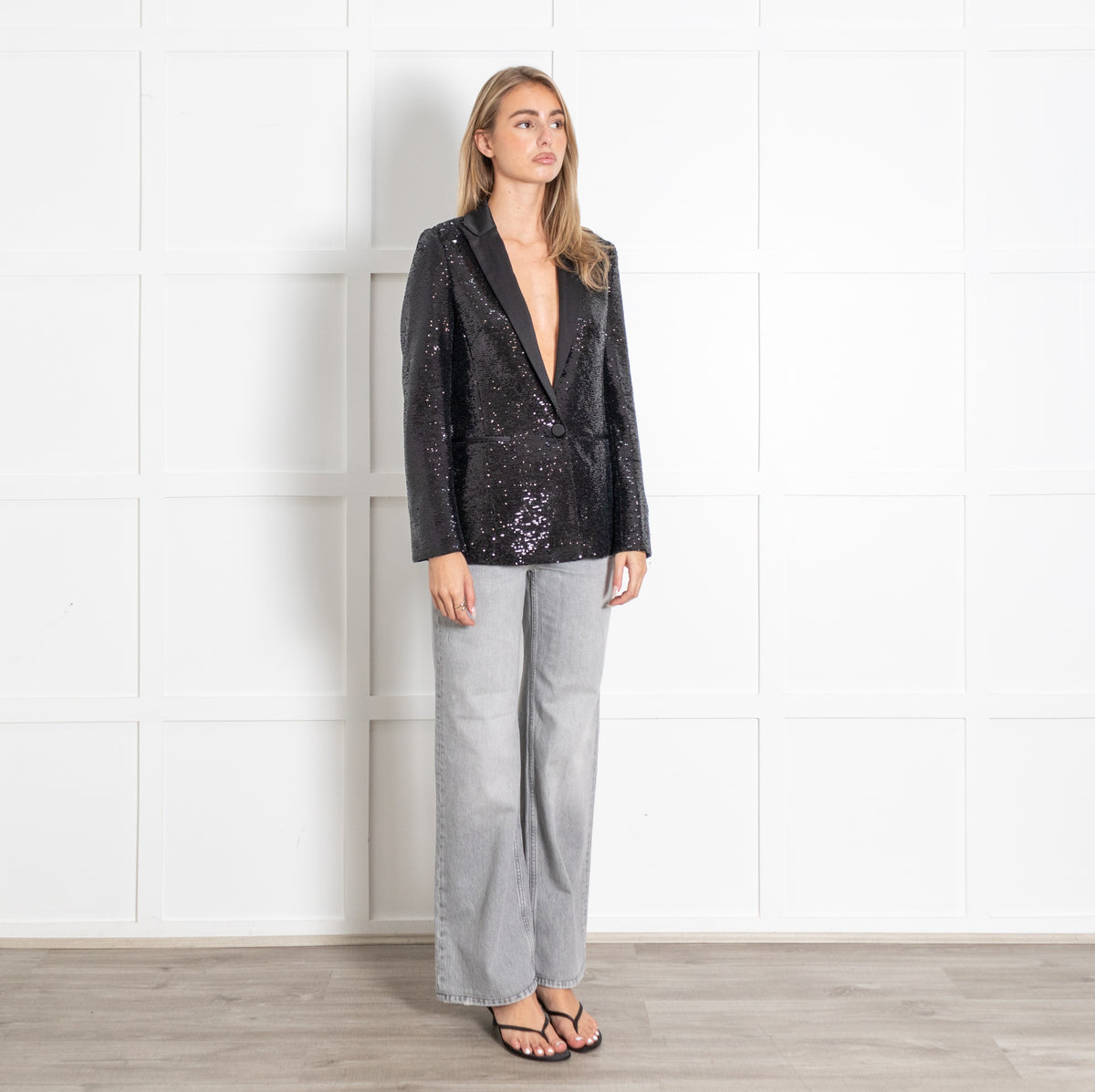 ME+EM Black Sequin Blazer - Image 7