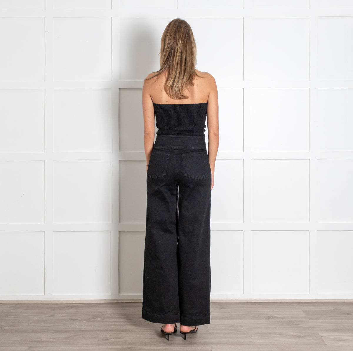 ME+EM Black Slim Side Zipper Denim Trousers - Image 5