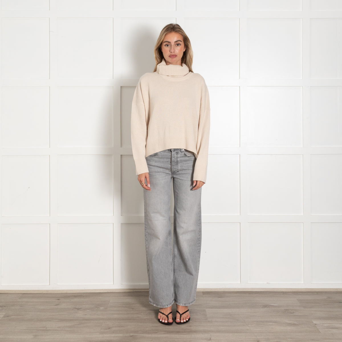 ME+EM Cream Detachable Collar Sweater - Image 1