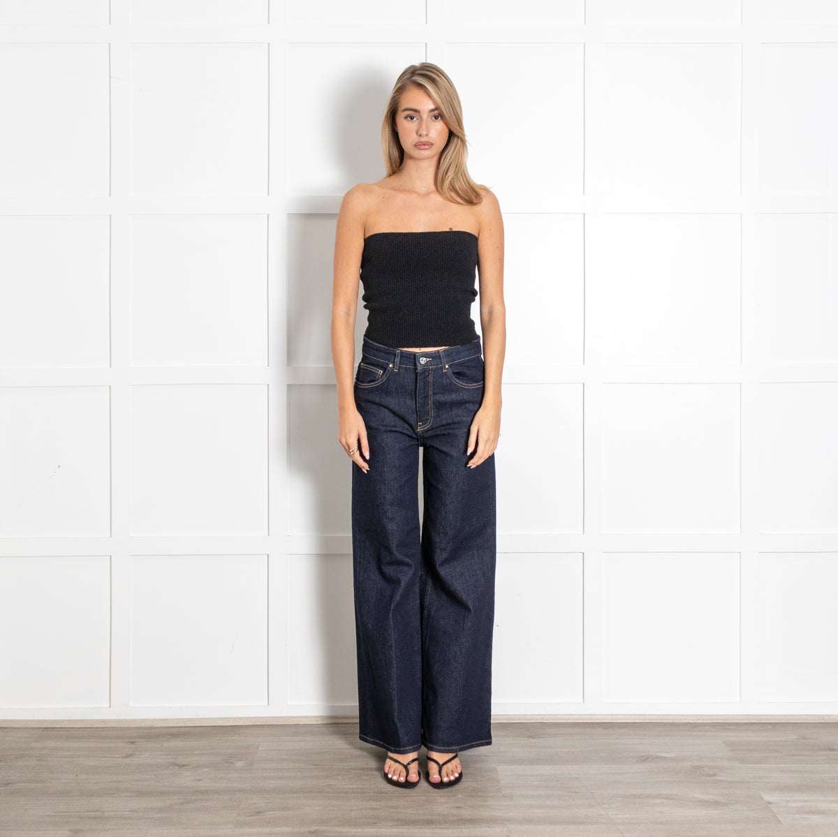 ME+EM Dark Indigo Wide-Leg Denim Jeans - Image 1