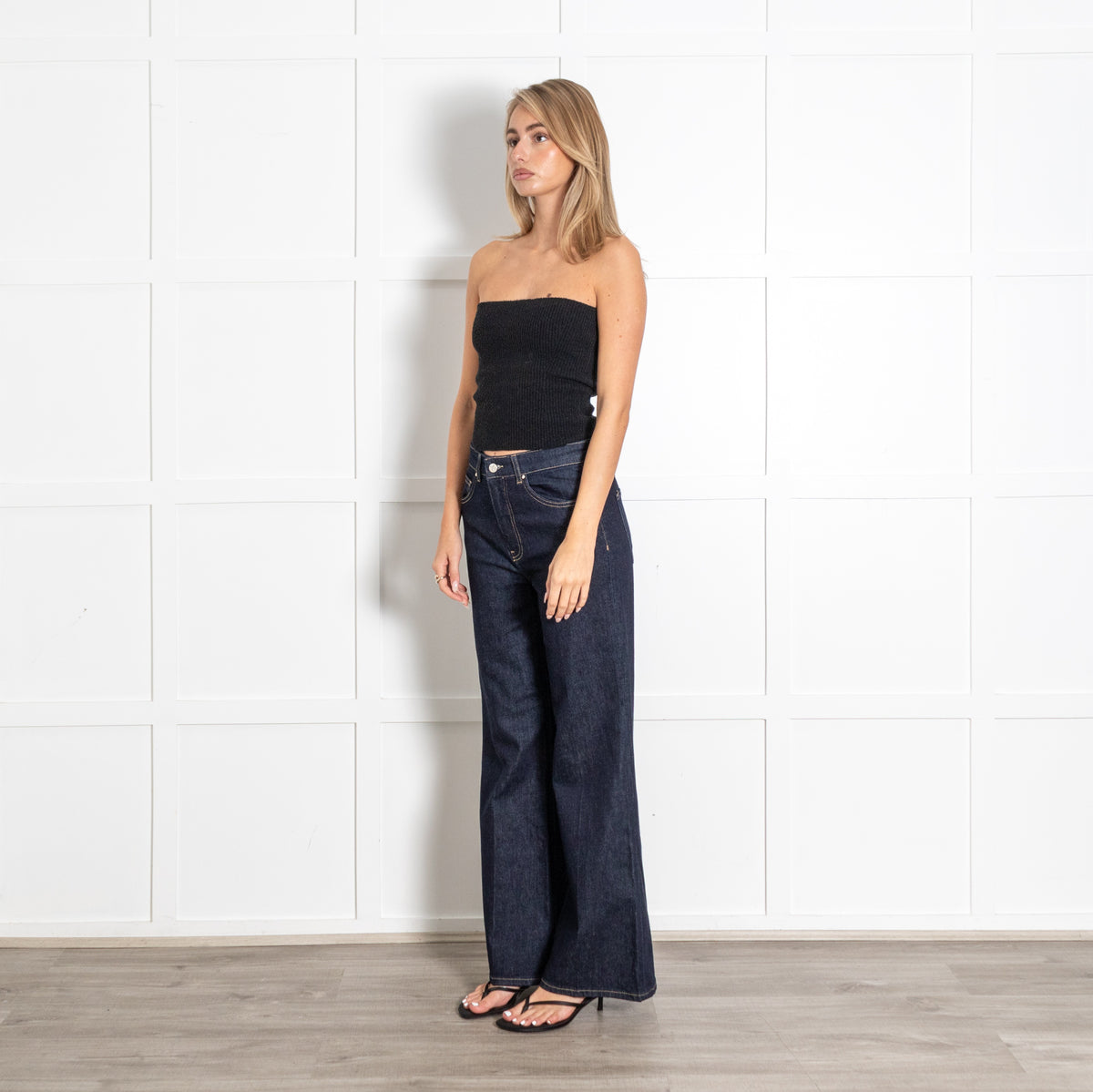 ME+EM Dark Indigo Wide-Leg Denim Jeans - Image 3