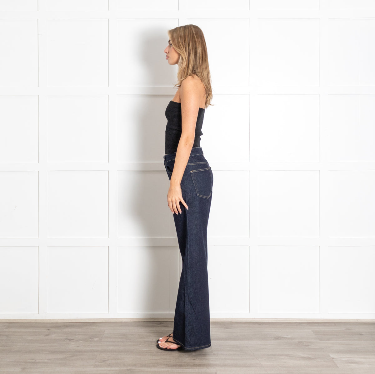 ME+EM Dark Indigo Wide-Leg Denim Jeans - Image 4