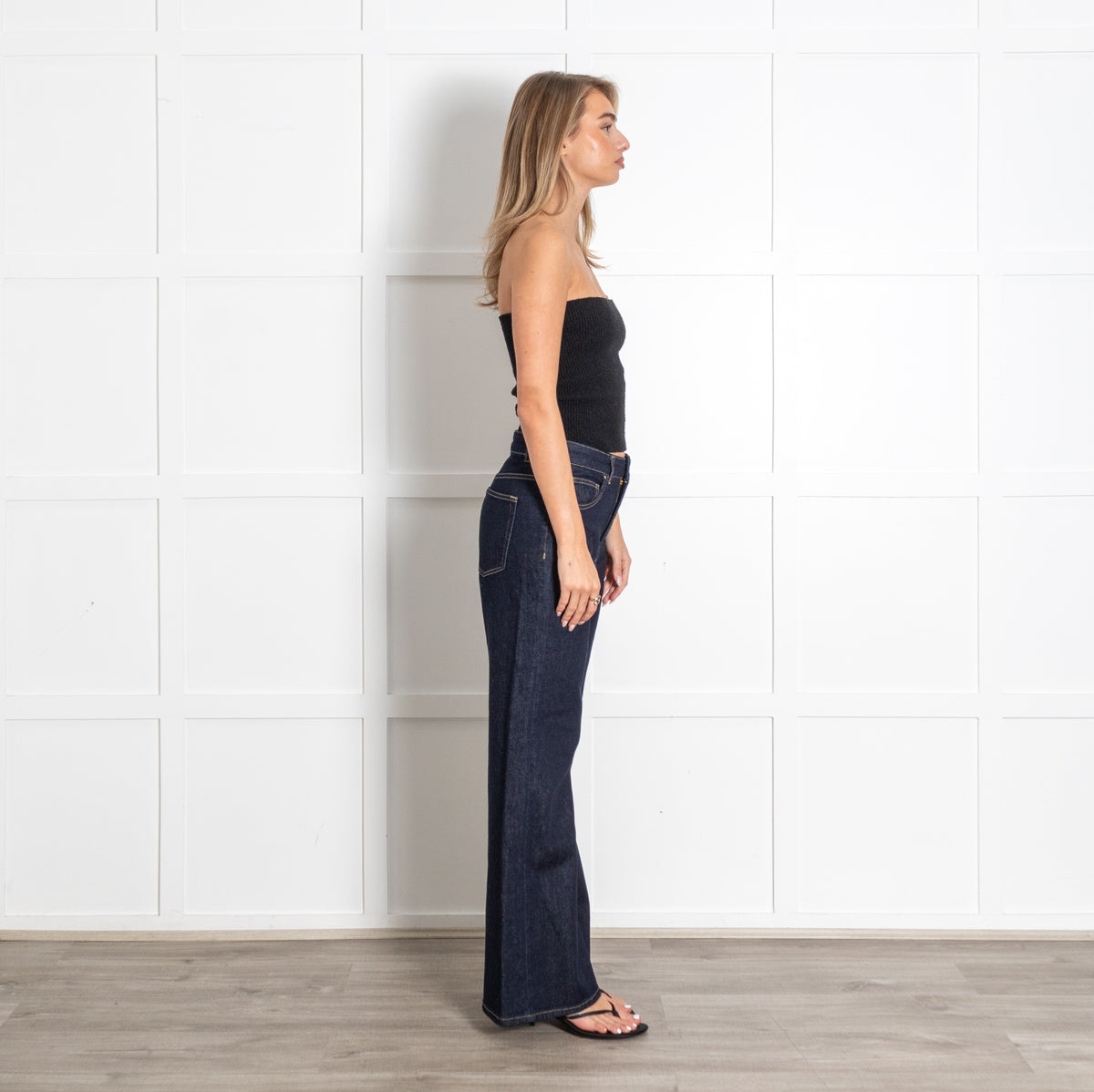 ME+EM Dark Indigo Wide-Leg Denim Jeans - Image 6