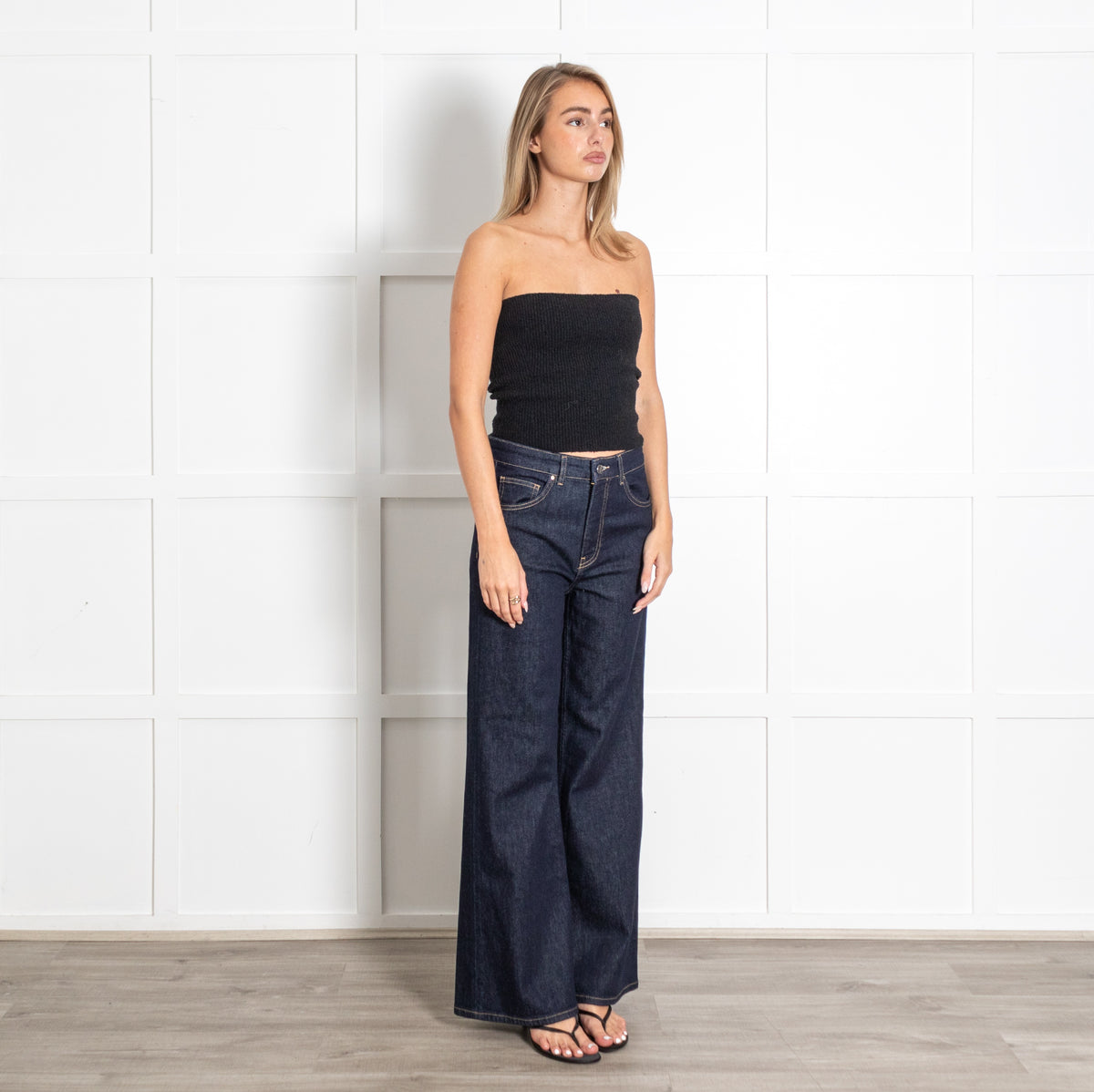 ME+EM Dark Indigo Wide-Leg Denim Jeans - Image 7