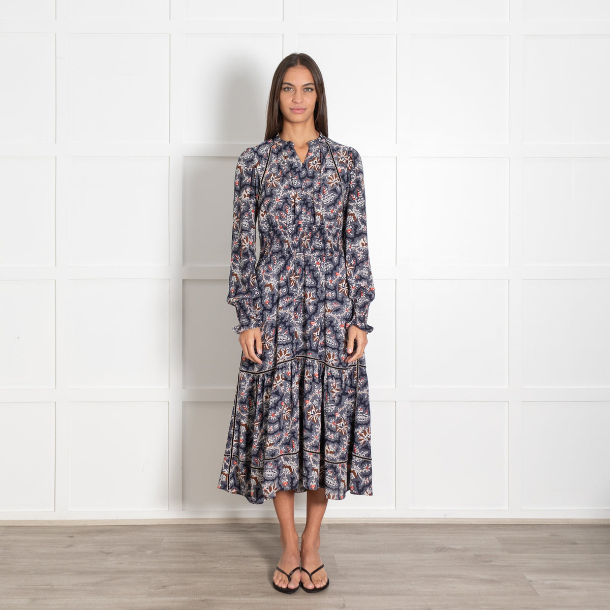 Me + Em Floral Navy Dress - Image 1