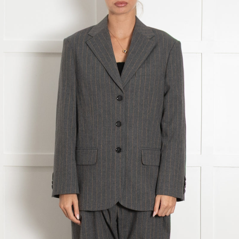 Me + Em Grey Pinstripe Blazer UK 6 - Image 2