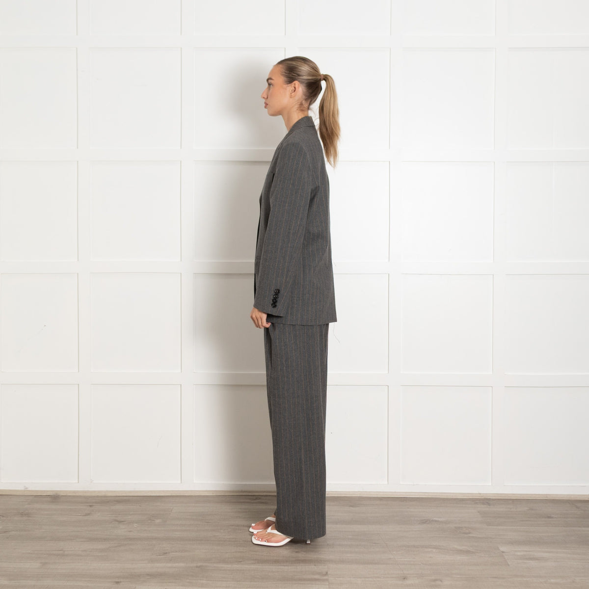 Me + Em Grey Pinstripe Blazer UK 6 - Image 4