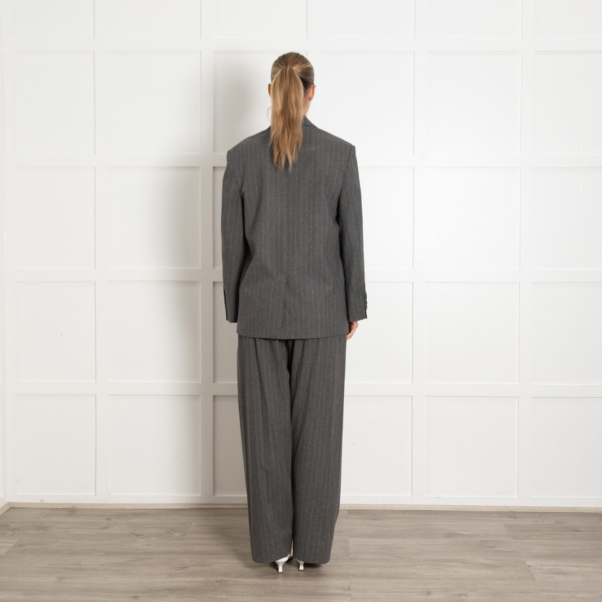 Me + Em Grey Pinstripe Blazer UK 6 - Image 5