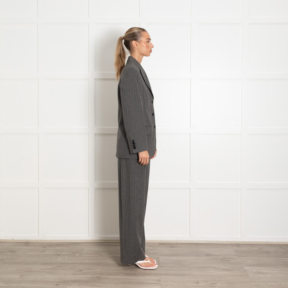 Me + Em Grey Pinstripe Blazer UK 6 - Image 6