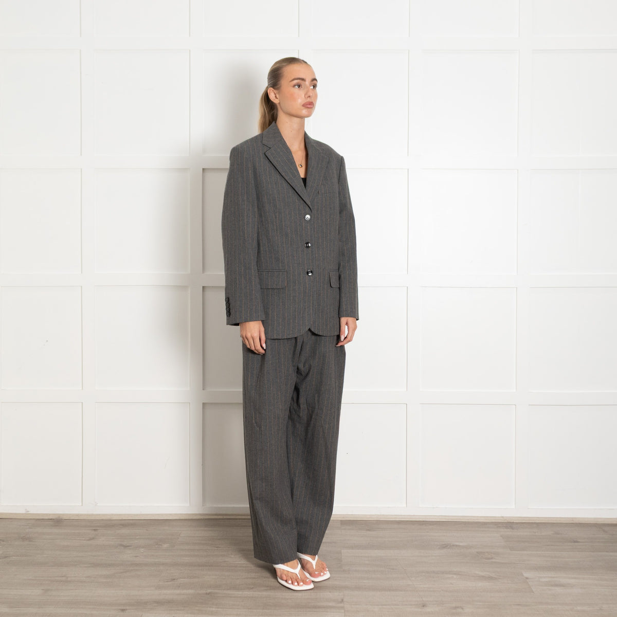 Me + Em Grey Pinstripe Blazer UK 6 - Image 7