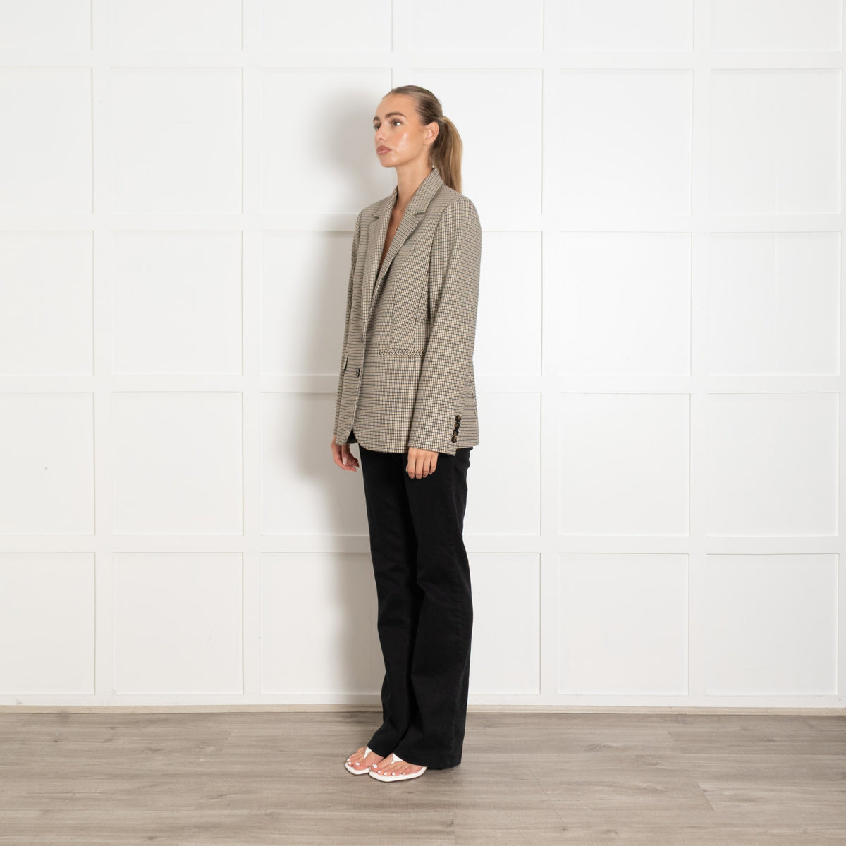 Me+Em Houndstooth Blazer With Navy Blue Lining - Image 3