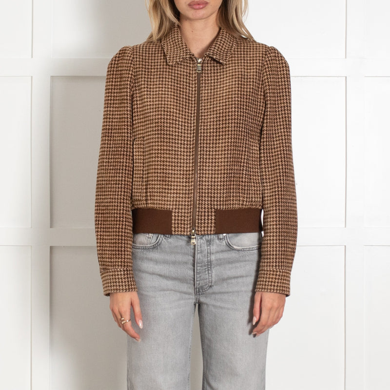 ME+EM Houndstooth Wool Blend Bomber Jacket - Image 2