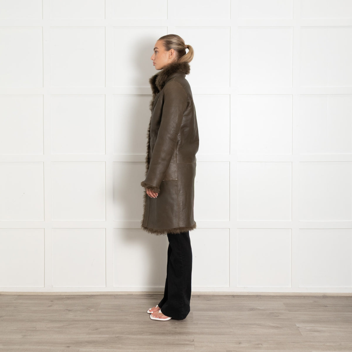 Me+Em Khaki Shealing Reversable Coat - Image 4