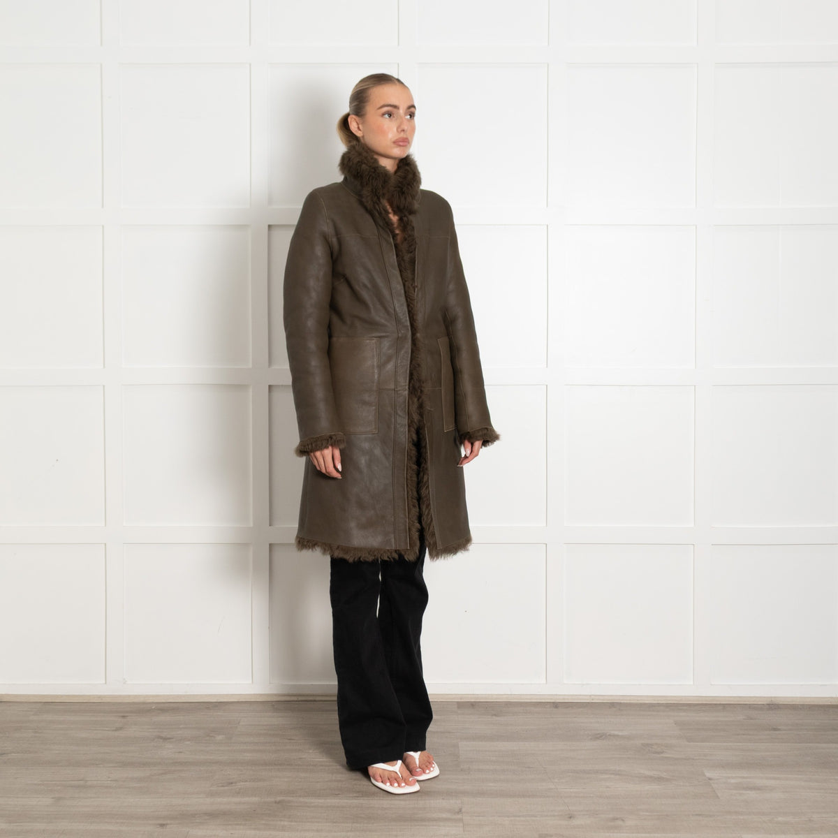 Me+Em Khaki Shealing Reversable Coat - Image 7