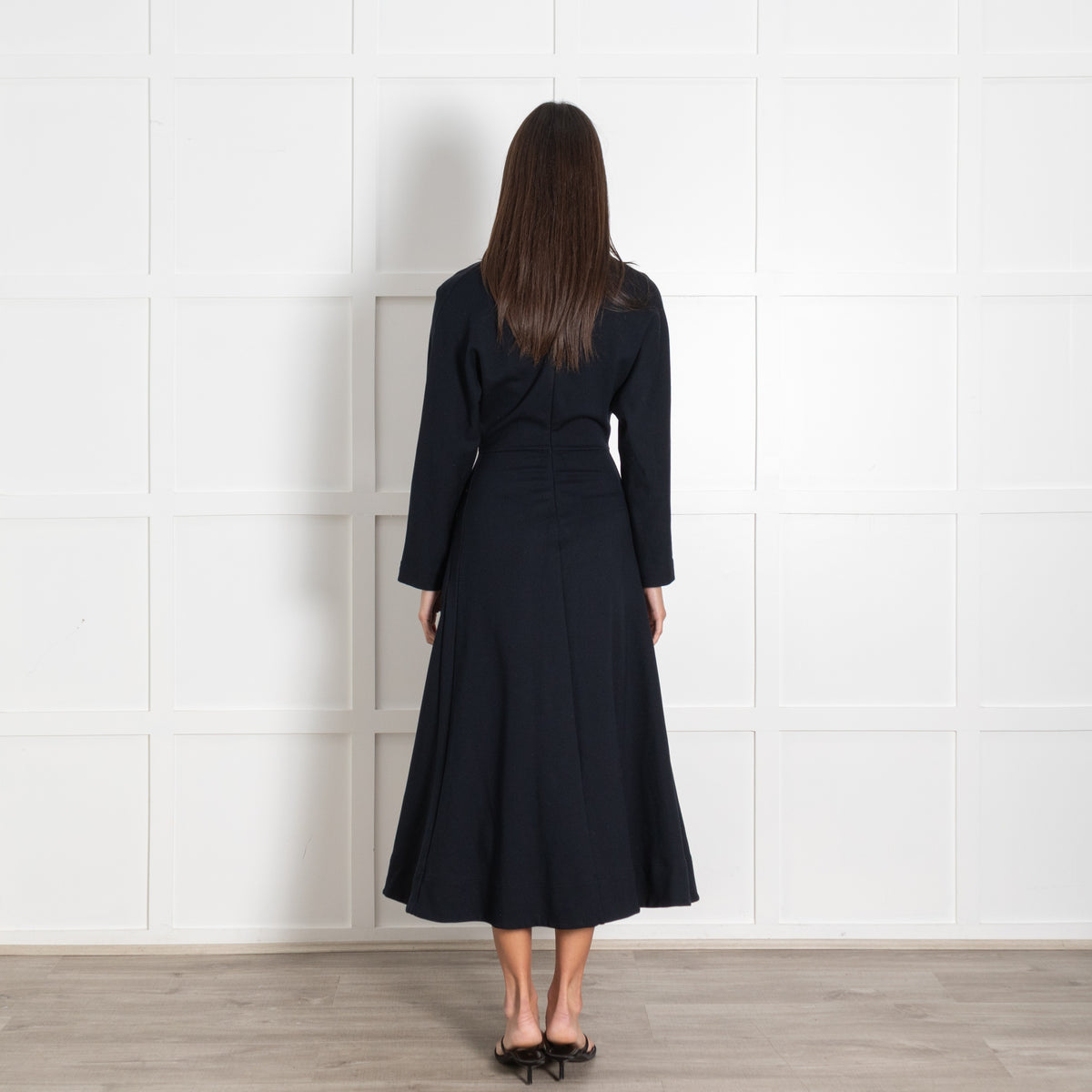 Me + Em Navy Longsleeved Jersey Maxi Dress With Pockets - Image 5
