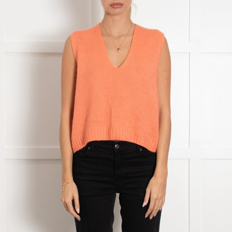 Me + Em Peach Cashmere Wool Mix Vest - Image 2