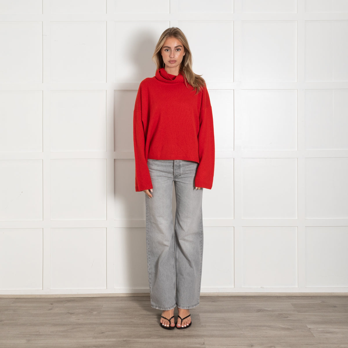 Me + Em Red Cowl Neck Sweater - Image 1