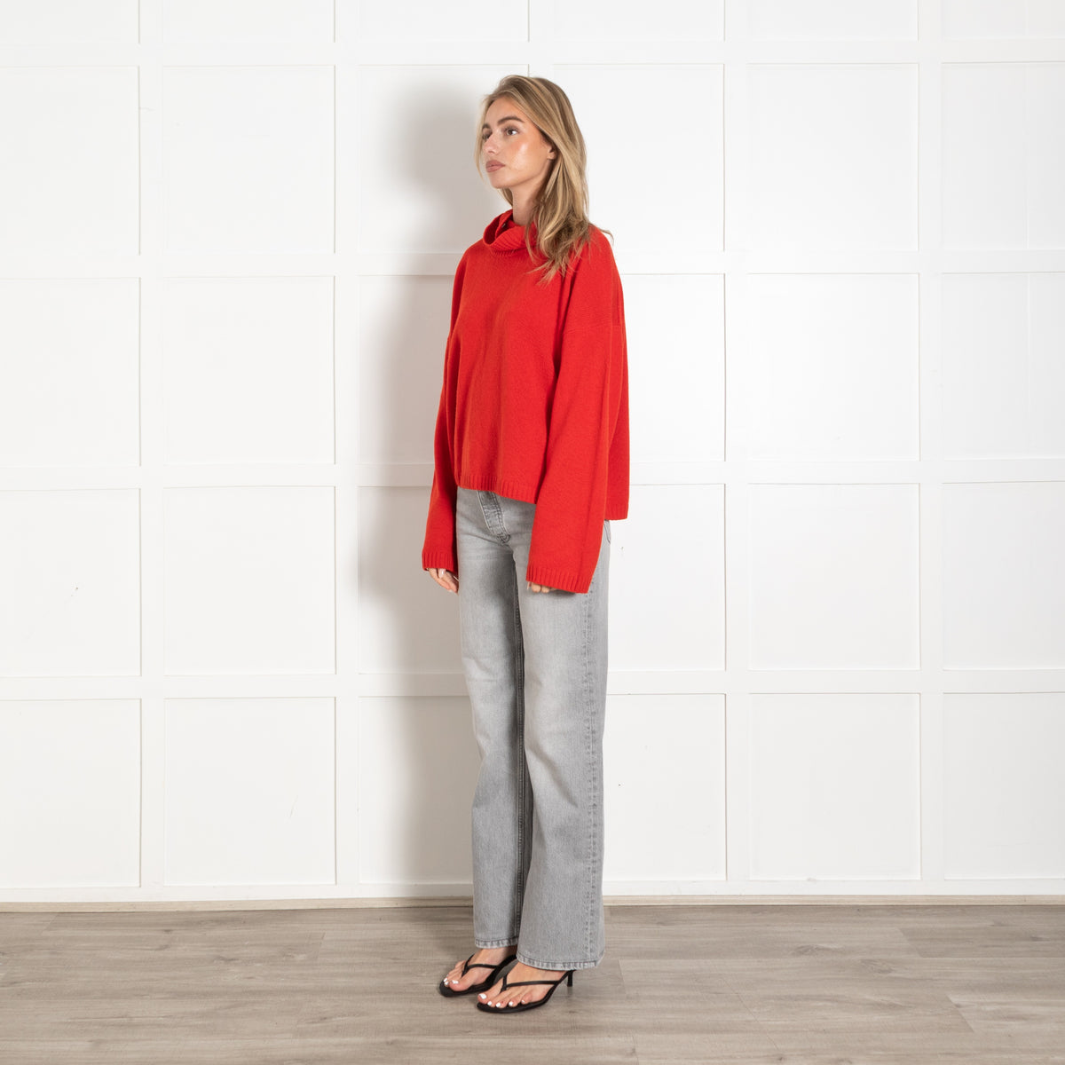 Me + Em Red Cowl Neck Sweater - Image 3