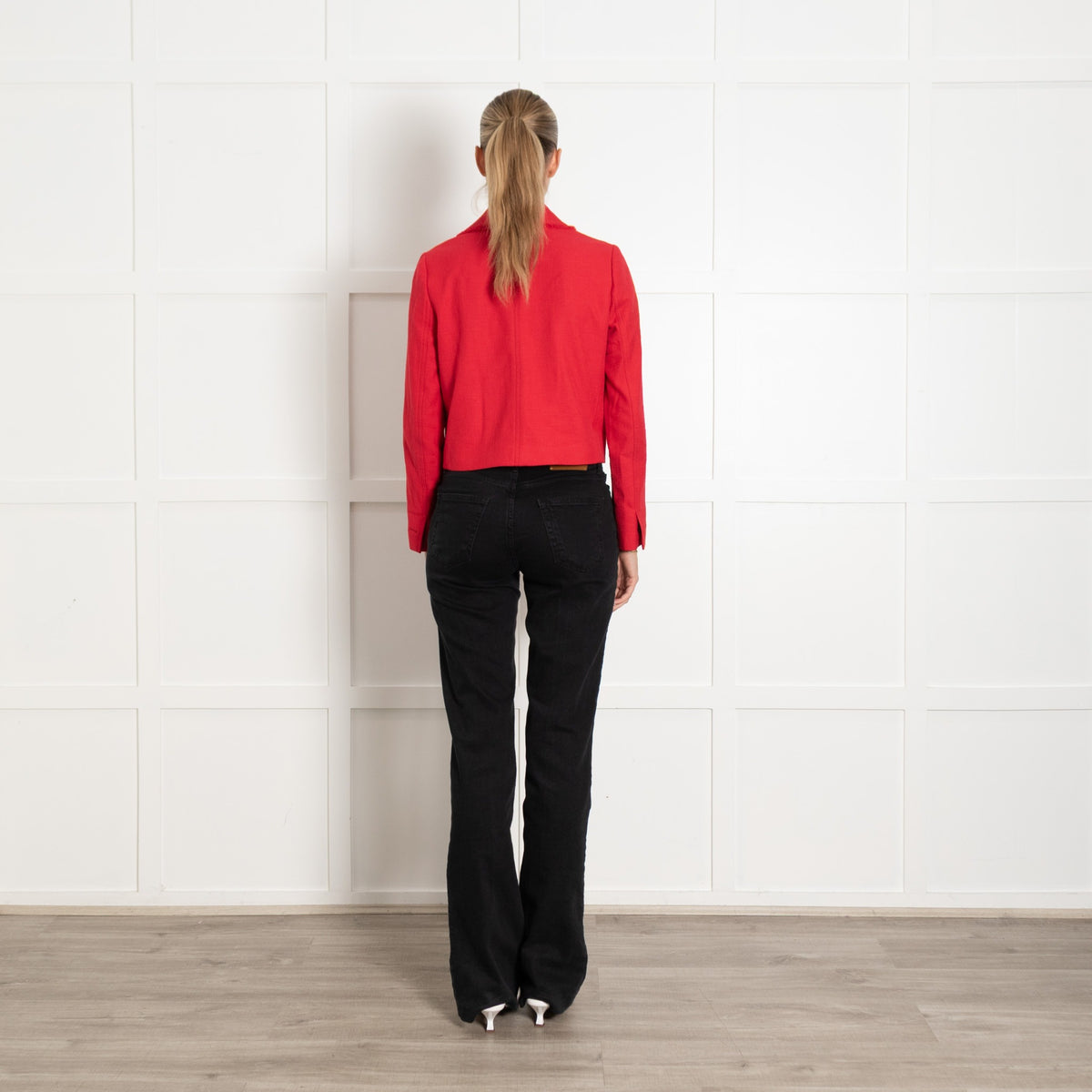 Me + Em Red Fringe Trim Cropped Jacket - Image 5