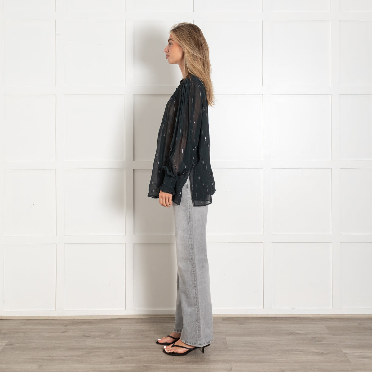 Me+Em Silk Crinkle Metallic Swing Blouse - Image 4