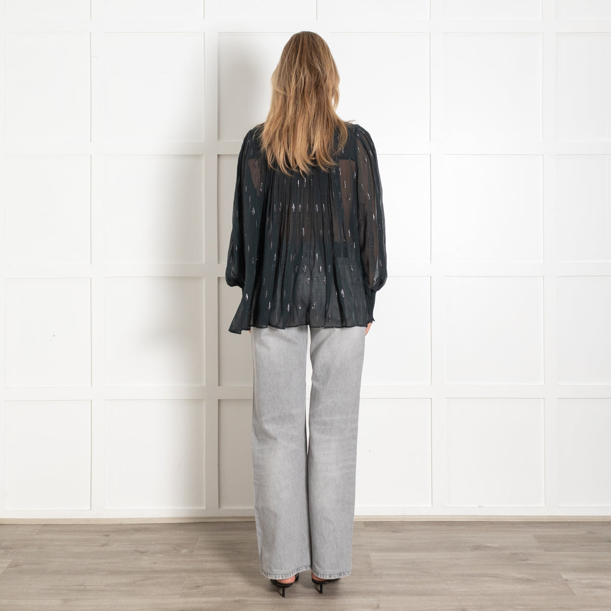 Me+Em Silk Crinkle Metallic Swing Blouse - Image 5