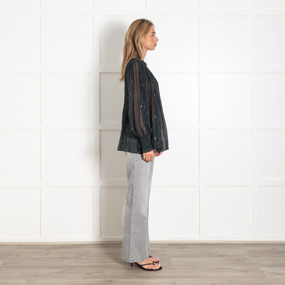 Me+Em Silk Crinkle Metallic Swing Blouse - Image 6