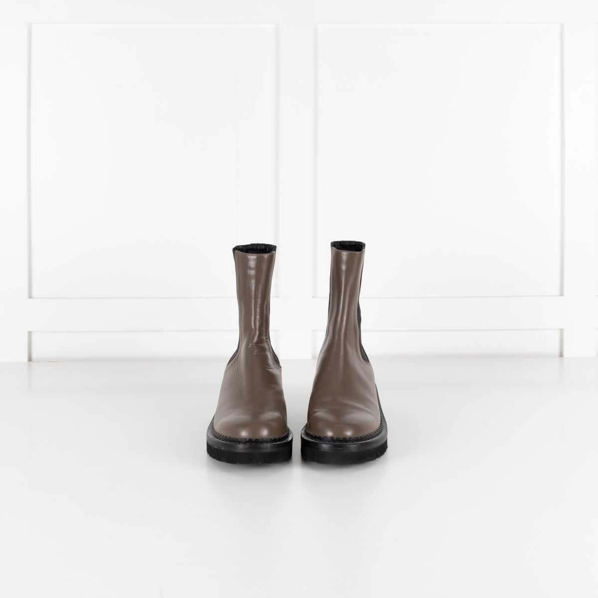 Me+Em Taupe Chunky Chelsea Leather Boots UK 4 - Image 1