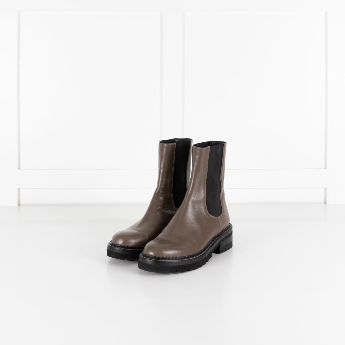 Me+Em Taupe Chunky Chelsea Leather Boots UK 4 - Image 2