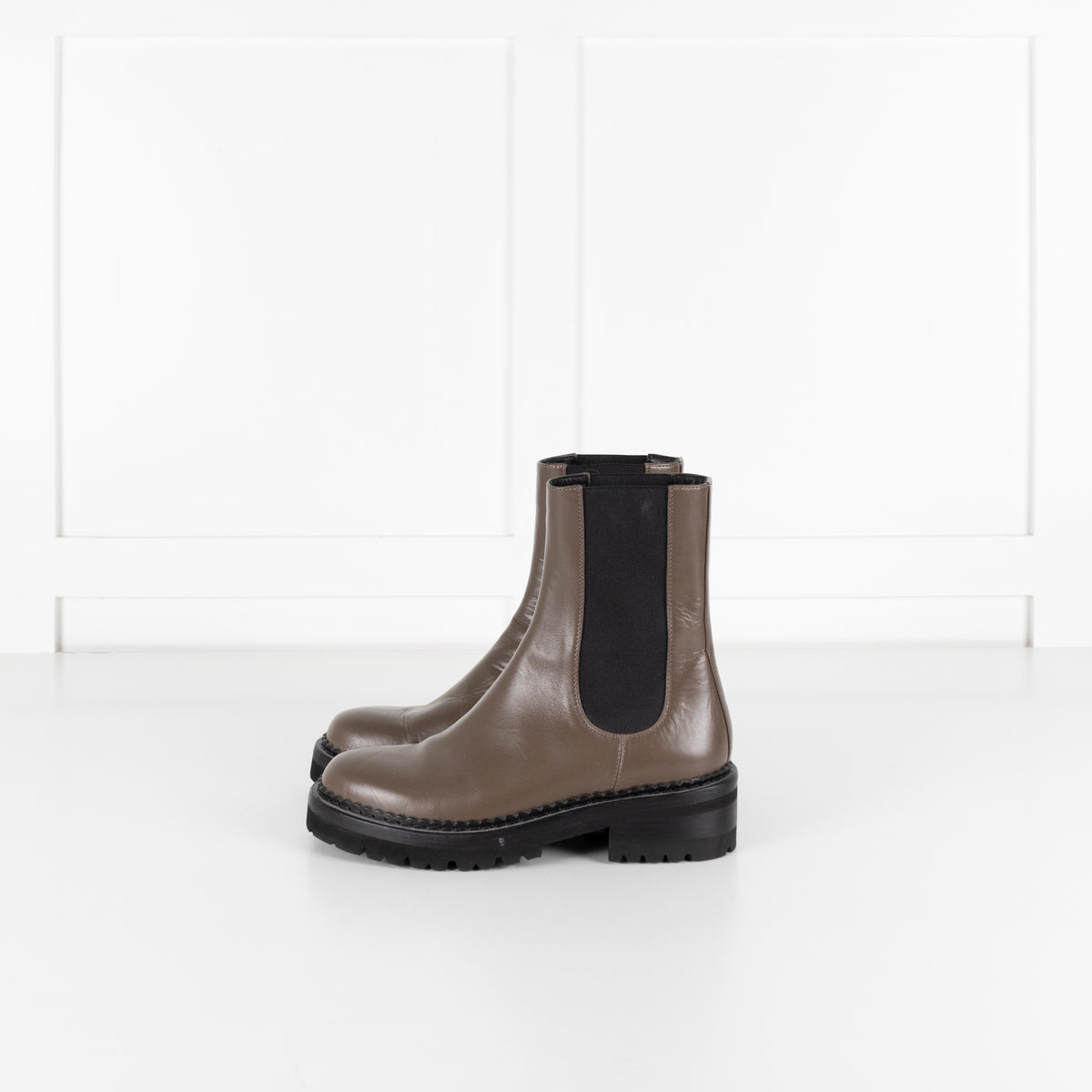 Me+Em Taupe Chunky Chelsea Leather Boots UK 4 - Image 3