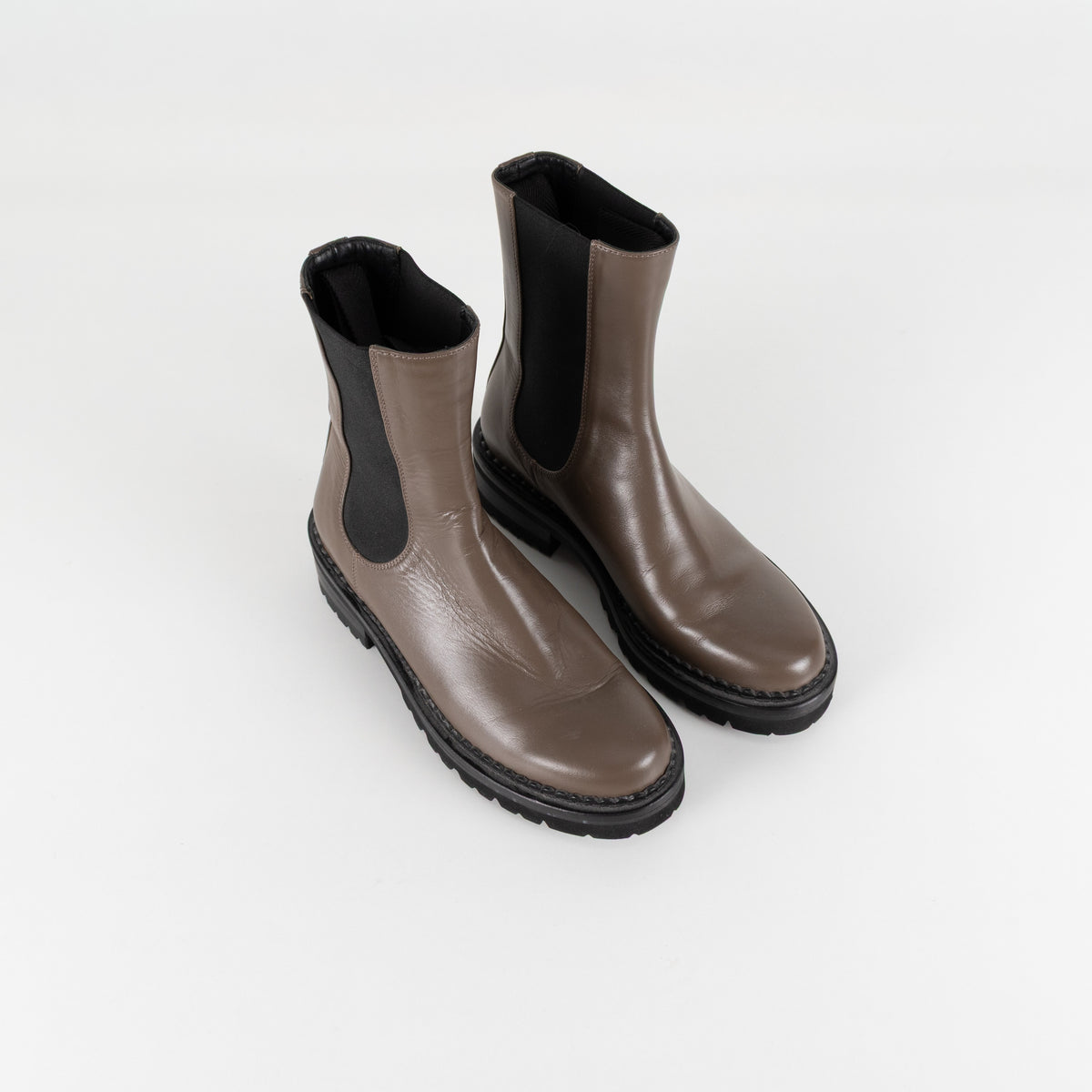 Me+Em Taupe Chunky Chelsea Leather Boots UK 4 - Image 8