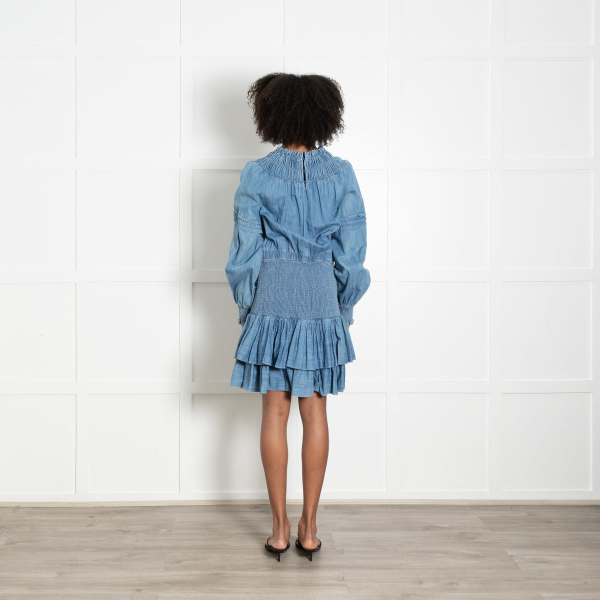 Michael by Michael Kors Denim Dress With Shirred Waist - Image 5