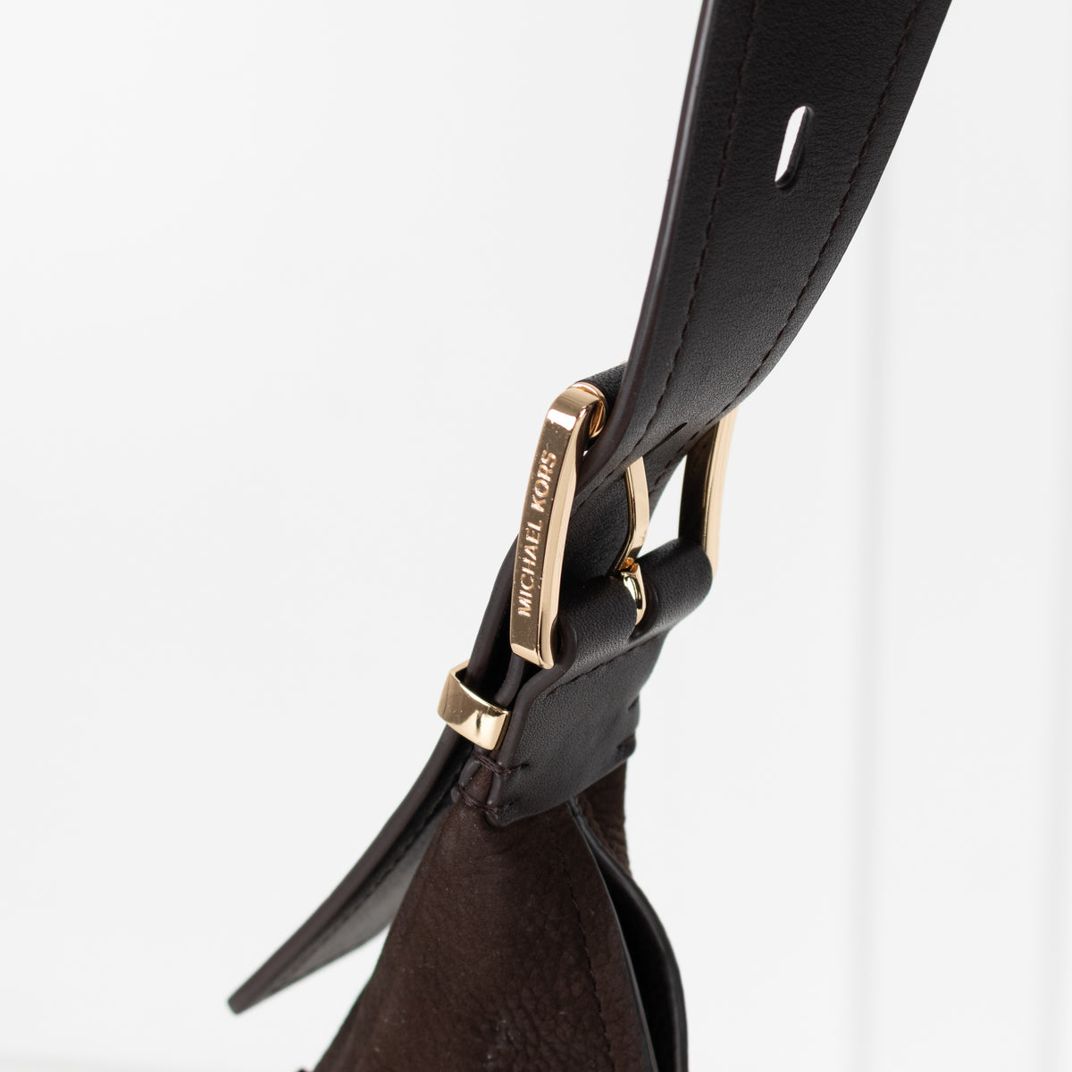 Michael Kors Brown Pebbled Leather Hobo Bag - Image 9