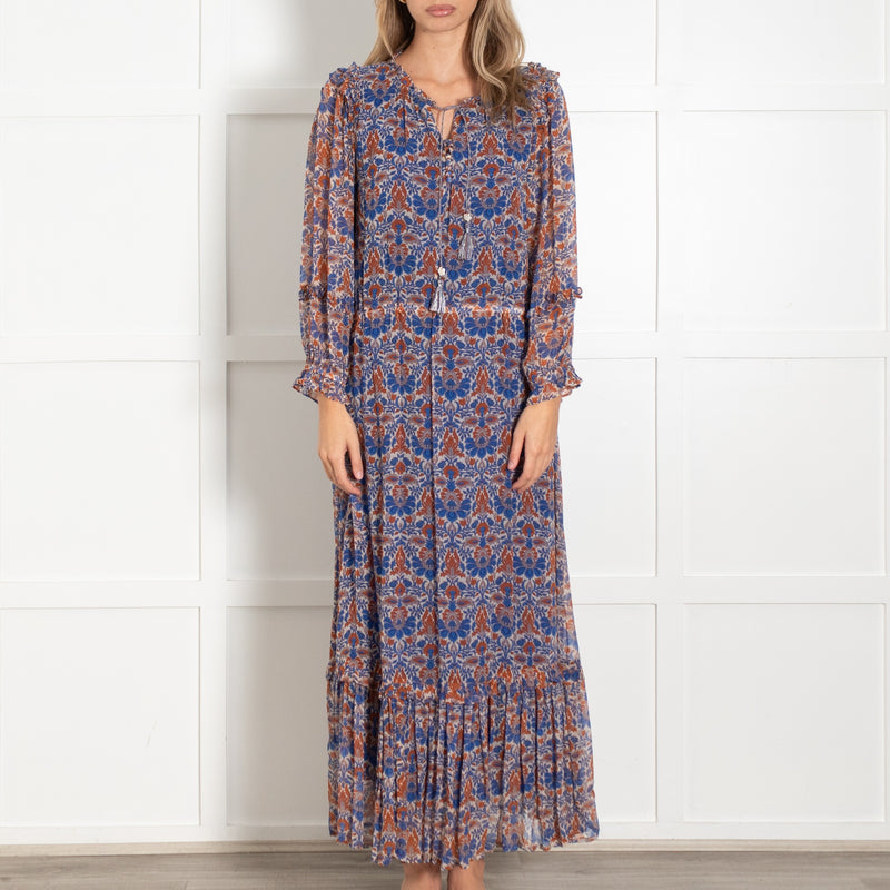 Moliin Phoenix Blue And Rust Patterned Dress - Image 2