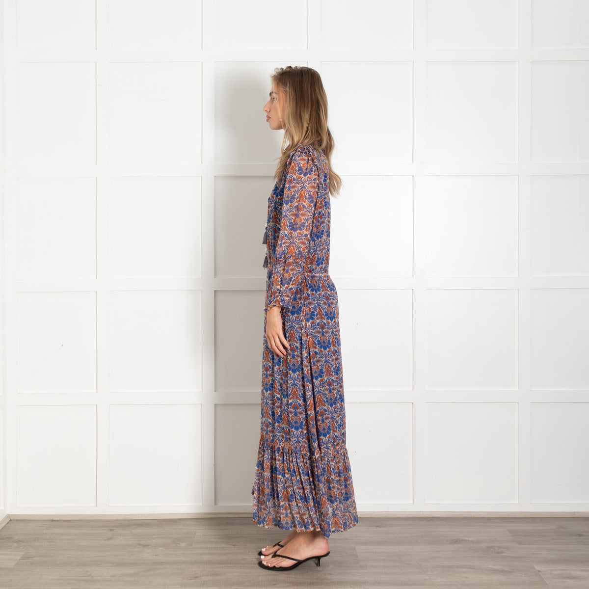 Moliin Phoenix Blue And Rust Patterned Dress - Image 4