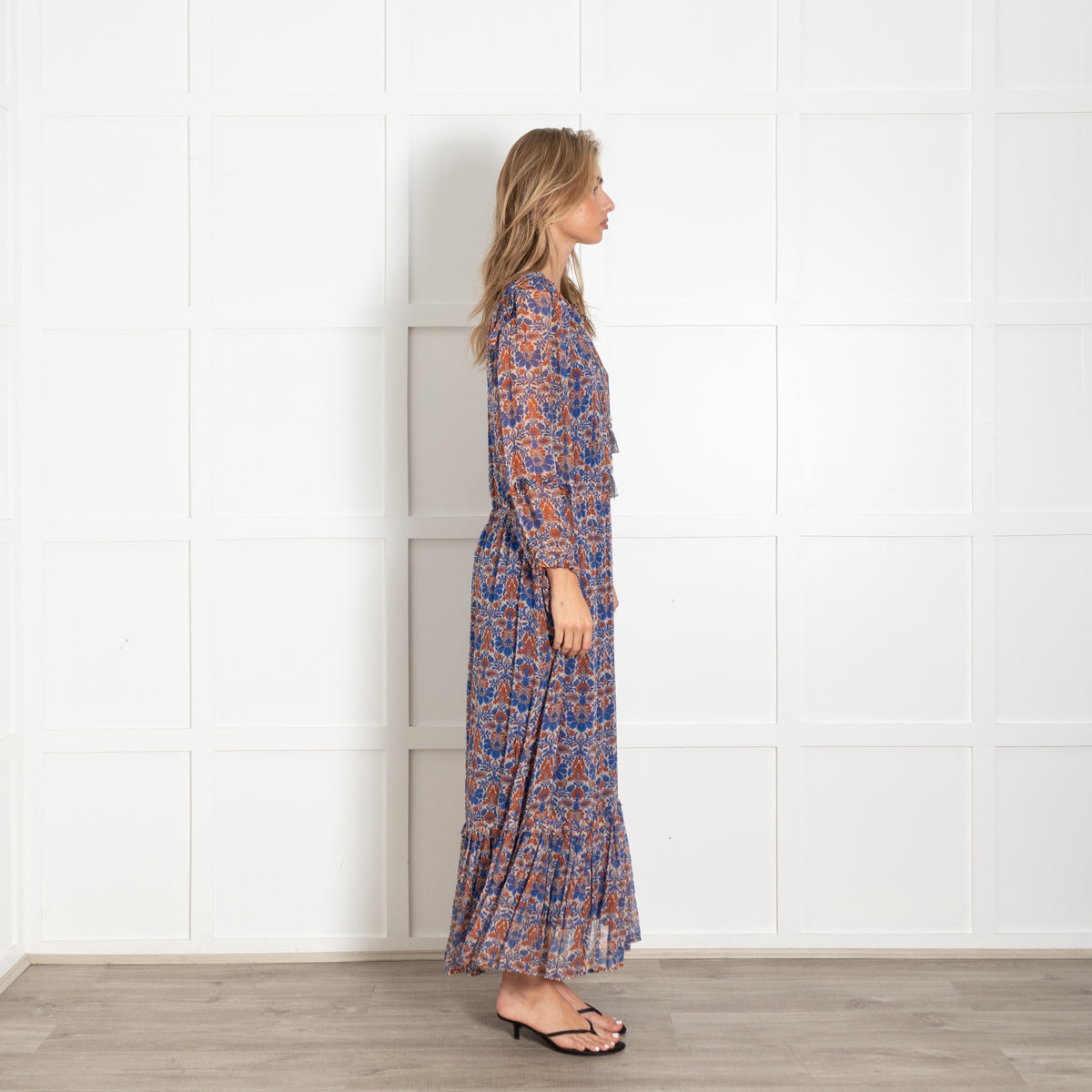 Moliin Phoenix Blue And Rust Patterned Dress - Image 6