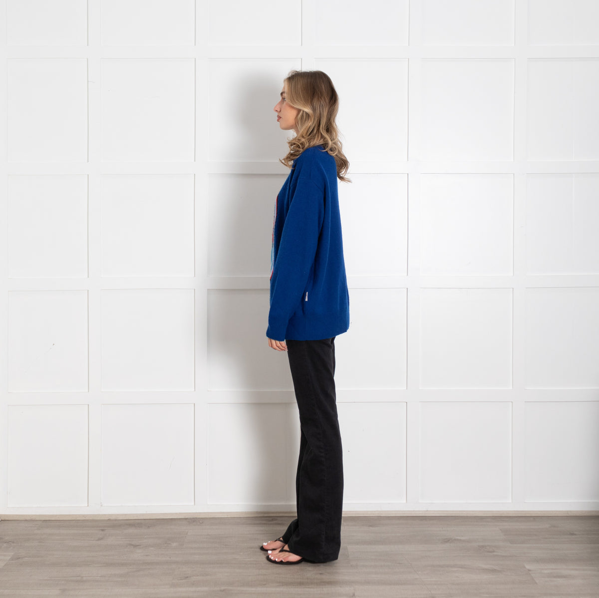 Moncler Blue Oversized Air Crew Jumper With 'Air' Motif - Image 4