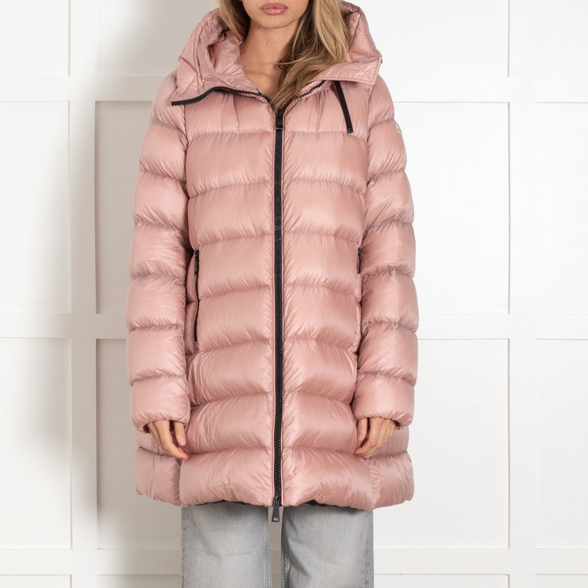 Moncler Dusty Pink Down Hooded Suyen Coat - Image 2