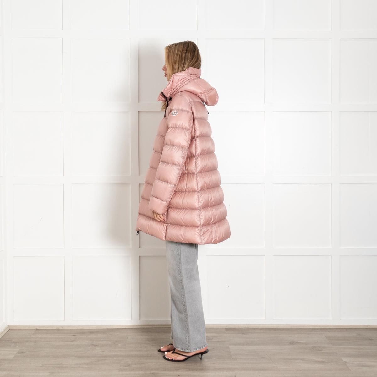 Moncler Dusty Pink Down Hooded Suyen Coat - Image 4