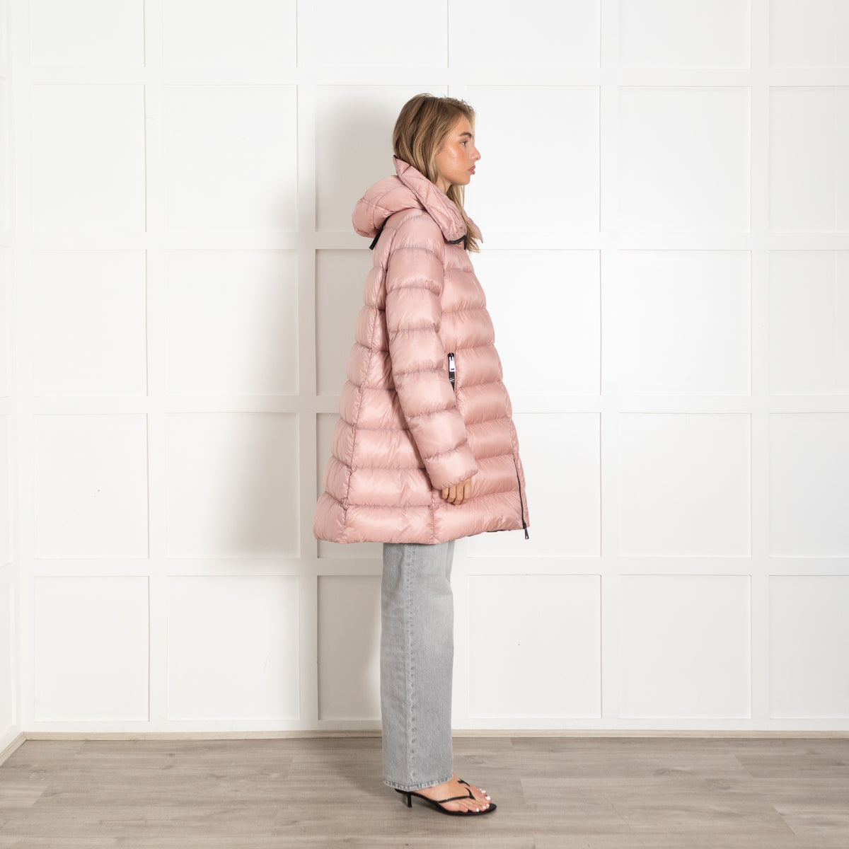 Moncler Dusty Pink Down Hooded Suyen Coat - Image 6